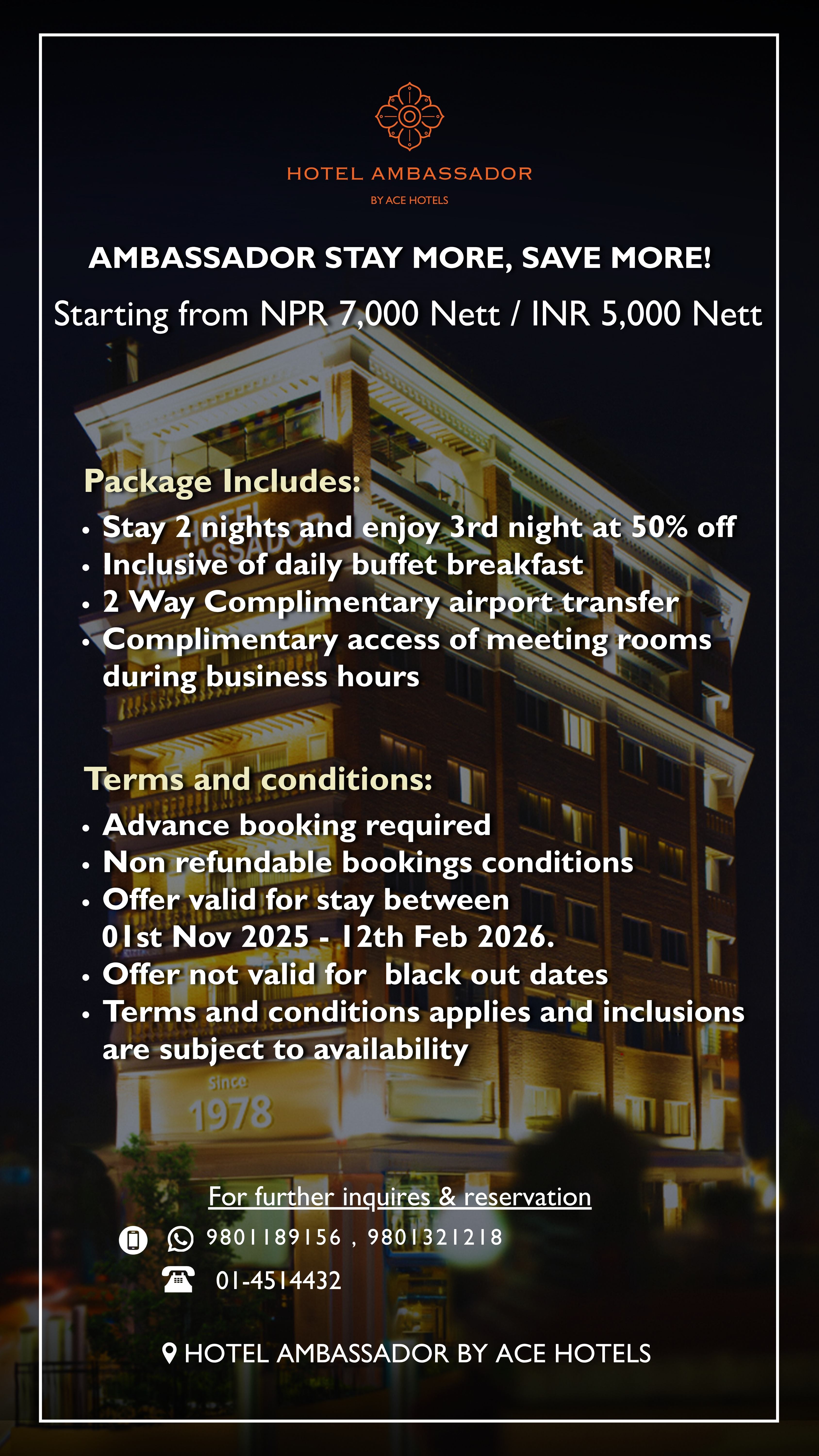 Stay More,Save More!